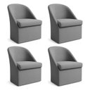 Ver imagem 1 de Kit 4 Poltronas Decorativas Malli Linho - Pallazio Cor:Cinza