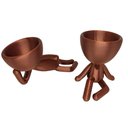 Ver imagem 1 de Kit 2 Vasos Preguiçosos Suculentas Decoração 19 Cm Decorativo Bronze