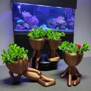 Ver imagem 2 de Kit 2 Vasos Preguiçosos Suculentas Decoração 19 Cm Decorativo Bronze