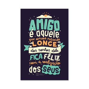 Placa Decorativa Frase Amigo é Aquele