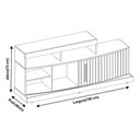 Ver imagem 2 de Rack para TV Scala até 47 Polegadas c/ 1 Porta de Correr e 5 Nichos Carvalho Nobre/Off White - DJ