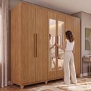 Ver imagem 6 de Guarda-Roupa Casal 6 Portas 4 Gavetas com Espelho com Pés Mônaco