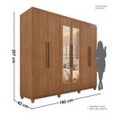 Ver imagem 3 de Guarda-Roupa Casal 6 Portas 4 Gavetas com Espelho com Pés Mônaco