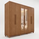 Ver imagem 2 de Guarda-Roupa Casal 6 Portas 4 Gavetas com Espelho com Pés Mônaco