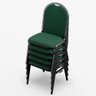 Kit 3 Cadeiras Hoteleiras Auditório Empilhável Linho M23 Verde - Mpozenato - 5
