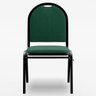 Kit 3 Cadeiras Hoteleiras Auditório Empilhável Linho M23 Verde - Mpozenato - 1