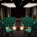 Ver imagem 2 de Kit 3 Cadeiras Hoteleiras Auditório Empilhável Linho M23 Verde - Mpozenato