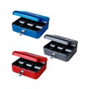 Ver imagem 4 de COFRE METAL PORTA JOIAS COM CHAVES CASH BOX MINI PORTATIL GAVETA DINHEIRO DOCUMENTOS