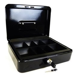 COFRE METAL PORTA JOIAS COM CHAVES CASH BOX MINI PORTATIL GAVETA DINHEIRO DOCUMENTOS - 2