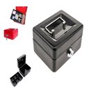 Ver imagem 3 de COFRE METAL PORTA JOIAS COM CHAVES CASH BOX MINI PORTATIL GAVETA DINHEIRO DOCUMENTOS