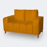 Sofá 2 Lugares Memphis Ultra Conforto em Madeira Maciça e Suede - Lh Decor Cor Mostarda - 7