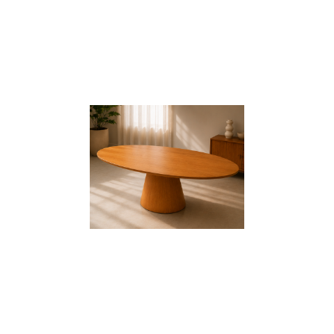 Mesa de Jantar Oval 100x60cm - Freijó