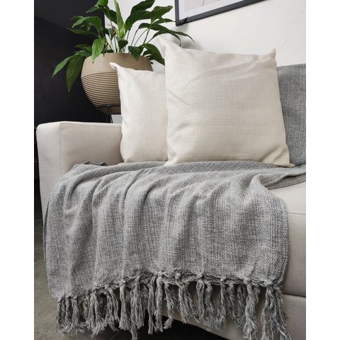 Manta Para Sofá Gigante Decorativa Protetora 2,30 x 1,40:Cinza Neblina