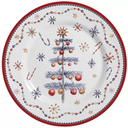 Prato Raso de Cerâmica Natalino Árvore de Natal Celebrações de Natal Greetings Mesa Posta Natalina 2 - 1