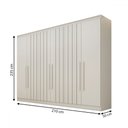 Ver imagem 4 de Guarda-roupa Solteiro Oxford 6 Portas 4 Gavetas Ripado 100% Mdf Off White - Mademarques