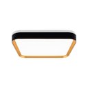 Ver imagem 3 de Plafon LED Sobrepor Toronto Preto c/ Dourado Quadrado 40x40cm 36W Multicor IRC80 Hevvy ST3110