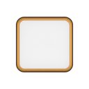Ver imagem 1 de Plafon LED Sobrepor Toronto Preto c/ Dourado Quadrado 40x40cm 36W Multicor IRC80 Hevvy ST3110