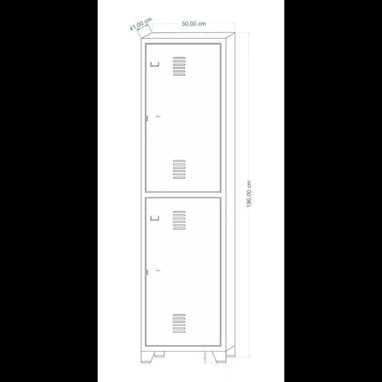 Roupeiro de Aço INSALUBRE c/ 02 Portas – 1,96×0,50×0,41m – CZ/CZ – AMAPA – 10110 - 2