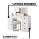 Ver imagem 4 de Cômoda Camarim Sonhos 121cm 5 Gavetas com Espelho e Luminárias de Led Branco Moval