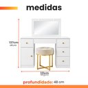 Ver imagem 3 de Cômoda Camarim Sonhos 121cm 5 Gavetas com Espelho e Luminárias de LED Branco Moval