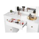 Ver imagem 3 de Cômoda Camarim Sonhos 121cm 5 Gavetas com Espelho e Luminárias de Led Branco Moval