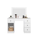 Ver imagem 2 de Cômoda Camarim Sonhos 121cm 5 Gavetas com Espelho e Luminárias de Led Branco Moval