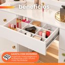 Ver imagem 5 de Cômoda Camarim Sonhos 121cm 5 Gavetas com Espelho e Luminárias de LED Branco Moval