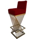 Ver imagem 4 de Kit 08 Banquetas Luma Base de Ferro Sued Marsala - D'classe Decor