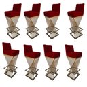 Ver imagem 1 de Kit 08 Banquetas Luma Base de Ferro Sued Marsala - D'classe Decor