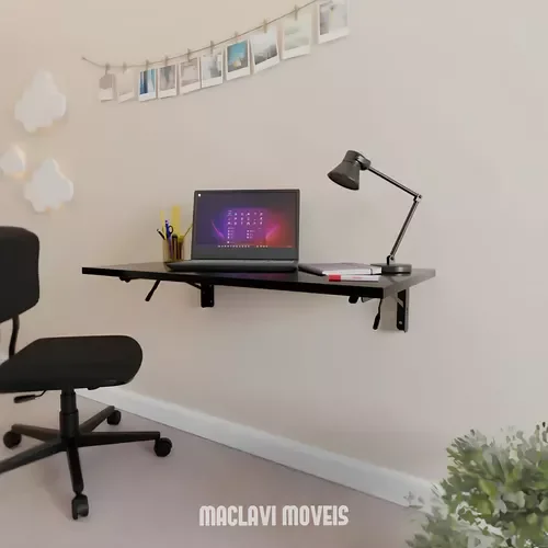 Ver imagem 3 de Mesa Dobrável de Parede Articulada Madeira 50cm X 40cm