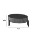 Ver imagem 2 de Mesa de Centro Anna Redonda Lamina de Madeira Tampo com Vidro 60cm Off White