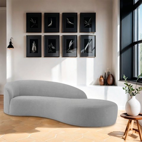 Divã Recamier Orgânico França 220cm Lado Direito Linho