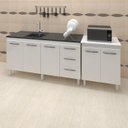 Ver imagem 6 de Balcao Pia 160cm e Multiuso 2 Portas 70cm Branco Mobbs