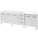Ver imagem 1 de Balcao Pia 160cm e Multiuso 2 Portas 70cm Branco Mobbs