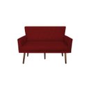 Ver imagem 3 de Kit 02 Poltronas Decorativas Aurora + 01 Aurora Namoradeira Com Pés Palito Suede Marsala