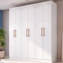 Ver imagem 1 de Guarda-Roupa Casal Xangai 6 Portas 2 Gavetas Branco - Doripel