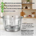 Ver imagem 4 de Triturador, Processador de Alimentos 2L com Copo de Vidro e 4 Lâminas 500W Moedor de Carne