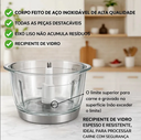 Ver imagem 4 de Triturador, Processador de Alimentos 2L com Copo de Vidro e 4 Lâminas 500W Moedor de Carne