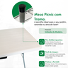 Mesa Dobrável Vira Maleta com Alça 1.80m Tampa Tipo Madeira - 3