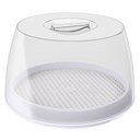 Ver imagem 1 de Queijeira De Acrílico Redonda Com Tampa E Grade Interna Escorredor Porta Queijo E Frios Cozinha Gour