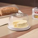 Ver imagem 2 de Queijeira De Acrílico Redonda Com Tampa E Grade Interna Escorredor Porta Queijo E Frios Cozinha Gour