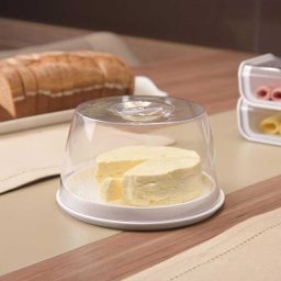 Queijeira De Acrílico Redonda Com Tampa E Grade Interna Escorredor Porta Queijo E Frios Cozinha Gour - 2