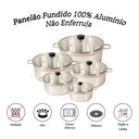 Ver imagem 2 de Jogo de Panela Fundida Alumínio Batido Caçarolas 5 Peças Tampa de Vidro - Polida