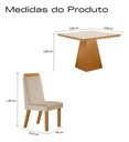 Ver imagem 2 de Conjunto Mesa Moderno Cadeiras Compacta Jantar Vidro Suede Capuccino Liso