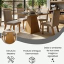 Ver imagem 3 de Conjunto Mesa Moderno Cadeiras Compacta Jantar Vidro Suede Capuccino Liso