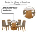Ver imagem 4 de Conjunto Mesa Moderno Cadeiras Compacta Jantar Vidro Suede Capuccino Liso
