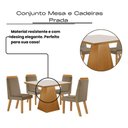 Ver imagem 4 de Conjunto Mesa Moderno Cadeiras Compacta Jantar Vidro Suede Capuccino Liso