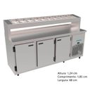 Ver imagem 2 de Balcão Condimentadora Refrigerado 1,85 Mts 3 Portas sem Cubas 99/kbscc185ii Kofisa