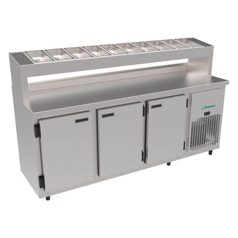 Balcão Condimentadora Refrigerado 1,85 Mts 3 Portas sem Cubas 99/kbscc185ii Kofisa