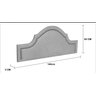 Cabeceira Casal Curva Luxo Estofada com Tachas 140x60 - Suede Cinza - Tachas Fume - 3